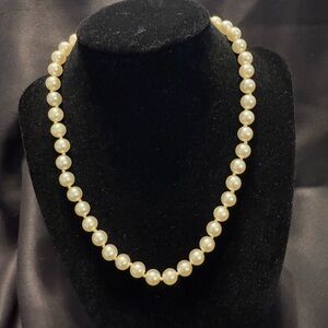 Pearl Necklace 17 Inch Length Quality Costume Bridal Formal Dress Up Twist Clasp